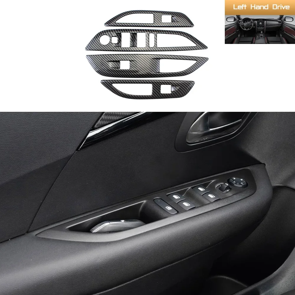 

For Peugeot 208 2020-2025 Left Drive Car Window Glass Lift Trim Switch Button Panel Interior Decorative Sticker