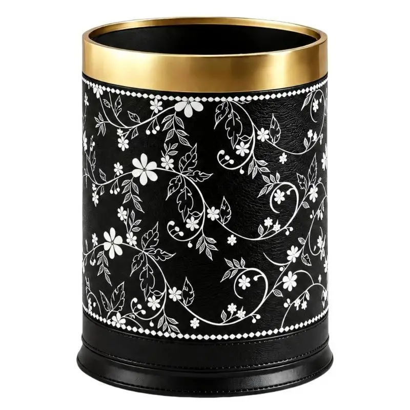 652F Double-Layer Wastebasket with Outer Retros for Covered Bag Placement
