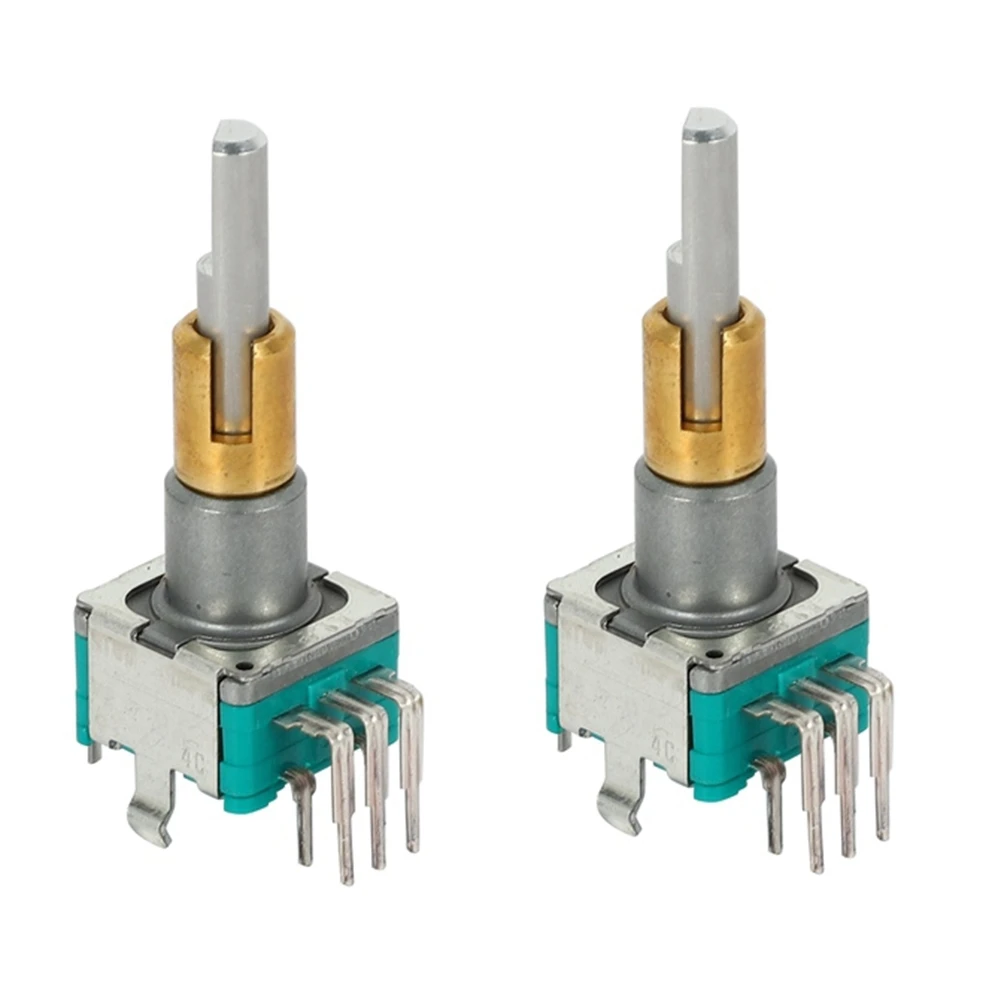 2PCS EC11EBB24C03 Dual Axis Encoder with Switch 30 Positioning Number 15 Pulse Point Handle 25mm