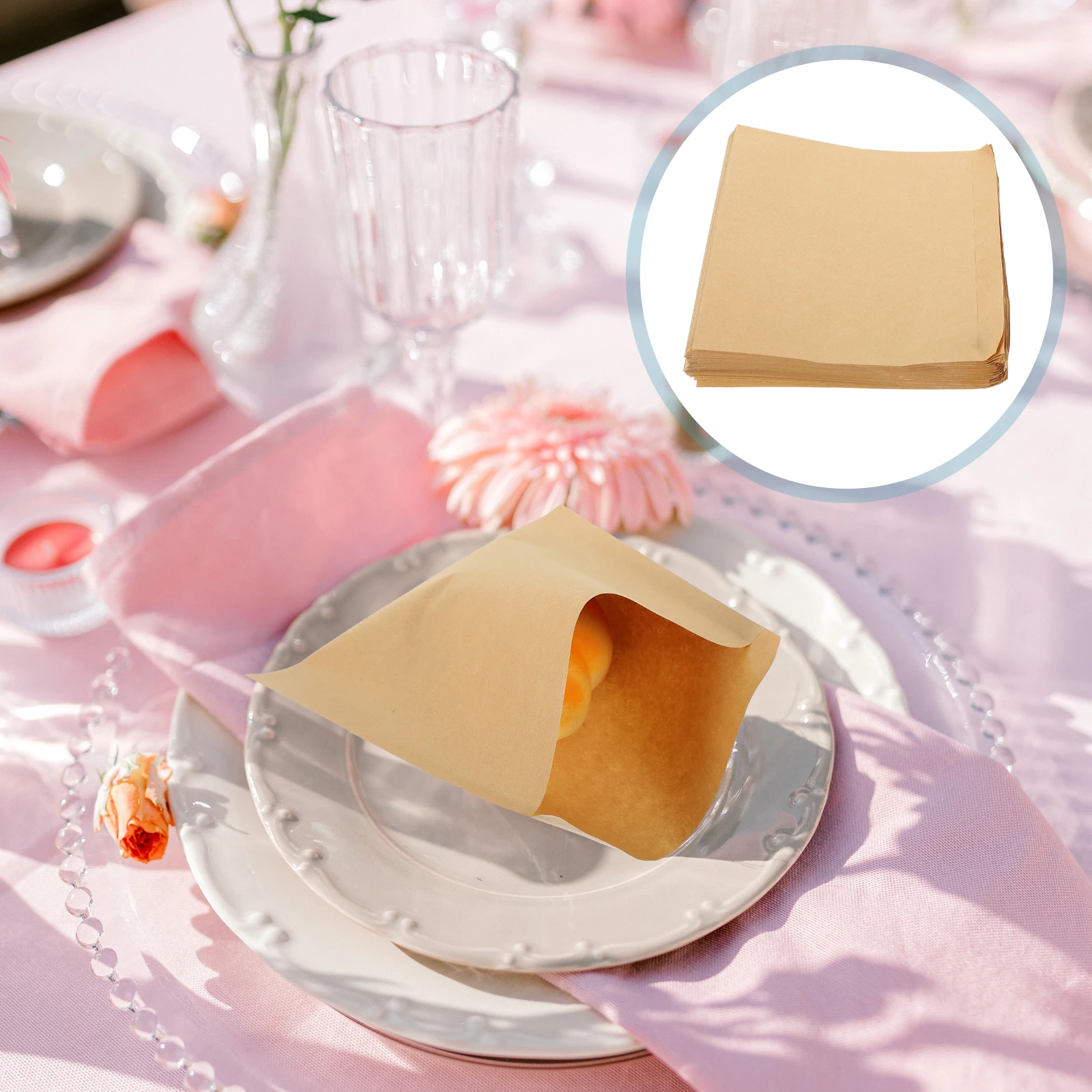 

100pcs Oil Proof Food Packaging Snack for Paper Snack Bags Bread Cookies Oil Proof Paper Bags Bakery Containers