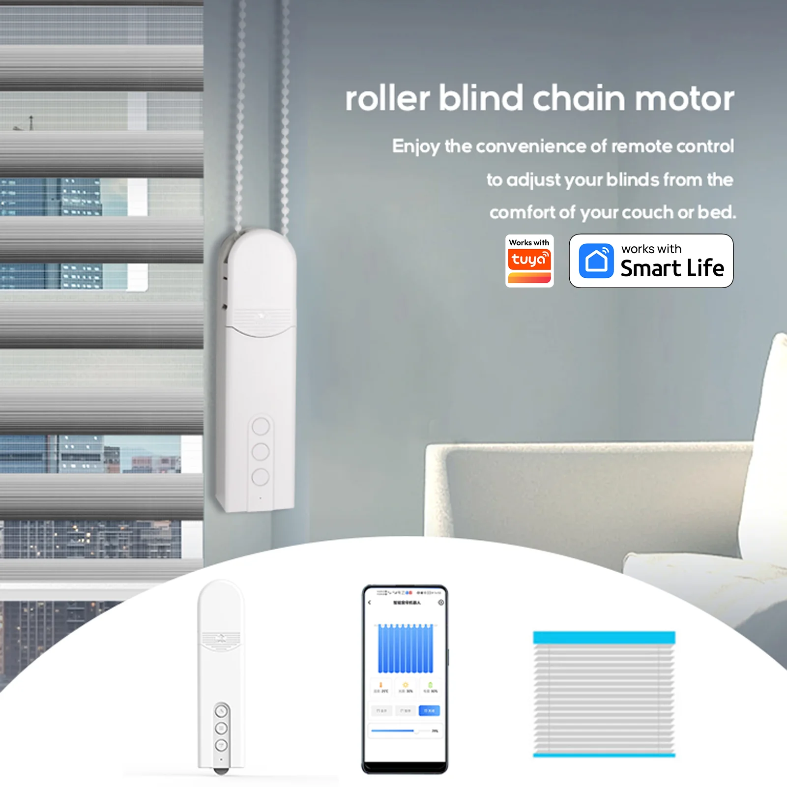 Works with Tuya Smart For Home Curtain Opener Electronic Curtain Motor Robot Remote Button Control Automatic Curtain Opener