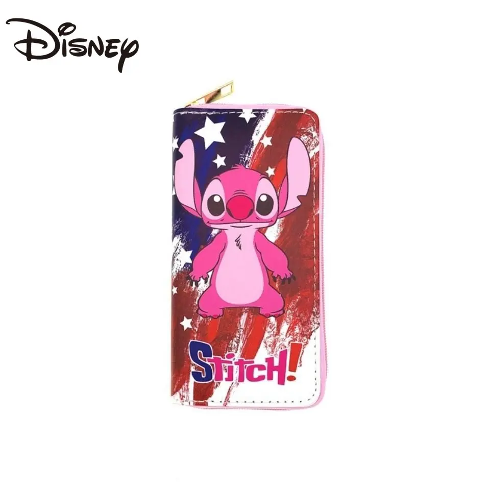 MINISO Disney Stitch Cartoon Anime Long Wallet Student Clutch Card Bag Large Capacity Coin Purse Purses for Women