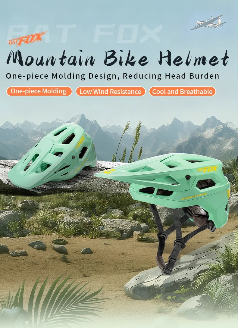 BATFOX Fahrradhelm für Herren und Damen Hochwertiger Integral-geformter Radsport-MTB-Fahrradhelm Straßen- und Mountainbike-Helme Casco Bicicleta – Detail 1