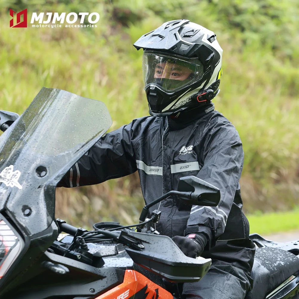 

Men's Motorcycle Riding Raincoat Set Waterproof Motocross Raincoat Set Quick-drying Motorbike Raincoat Jacket Pants Reflective