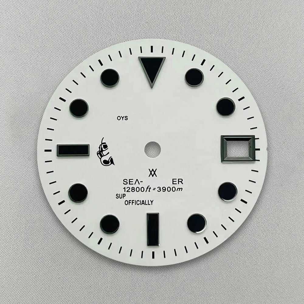 Esfera Black Knight de 28,5mm con logotipo en S, accesorio de modificación de reloj con movimiento automático, adecuado para NH35/NH36/4R/7S