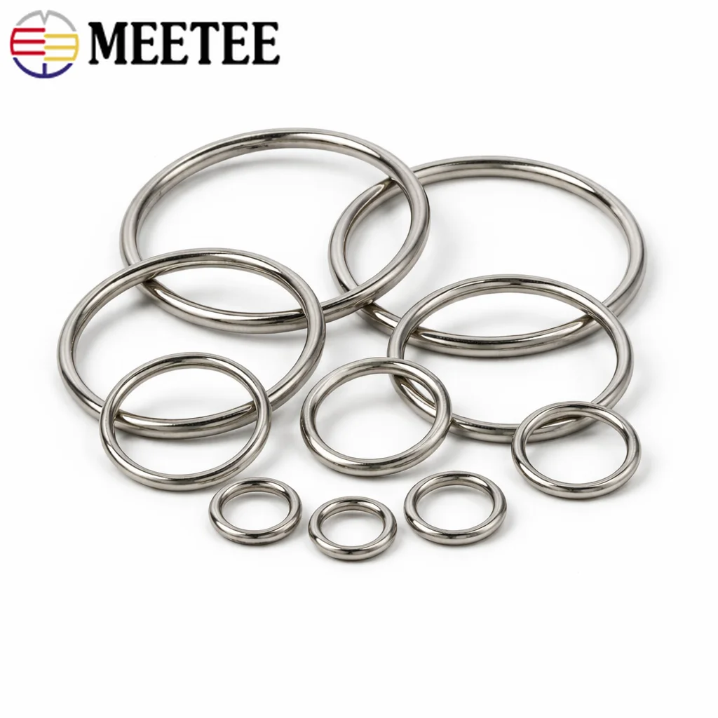 

5/10Pcs 15-100mm Stainless Steel O Ring for Keychain Metal Buckle Seamless Circular Rings Bag Strap Connector DIY Accessories