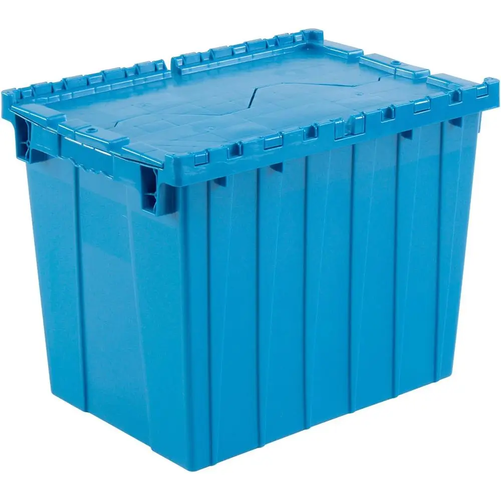 

Hinged Lid Storage Container, 21.875x15.25x17.25 Inches, Blue