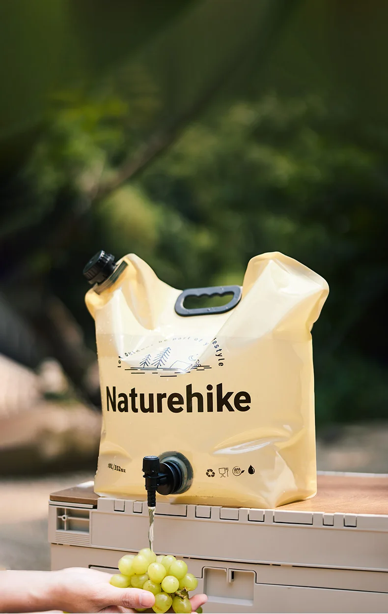 Naturehike Camping Drinking Water Bag 10L Large Capacity Portable Water Bag Folding Water Bucket Bag With Faucet Water Container