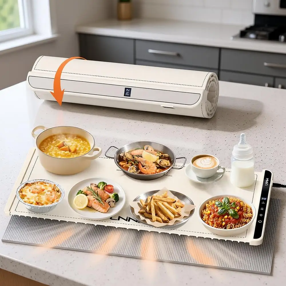 

Jumbo Size Electric Warming Mat, 36x15 Inches, 6 Heat & Timer Options, Child Lock, Ideal for Large Meals and Gatherings