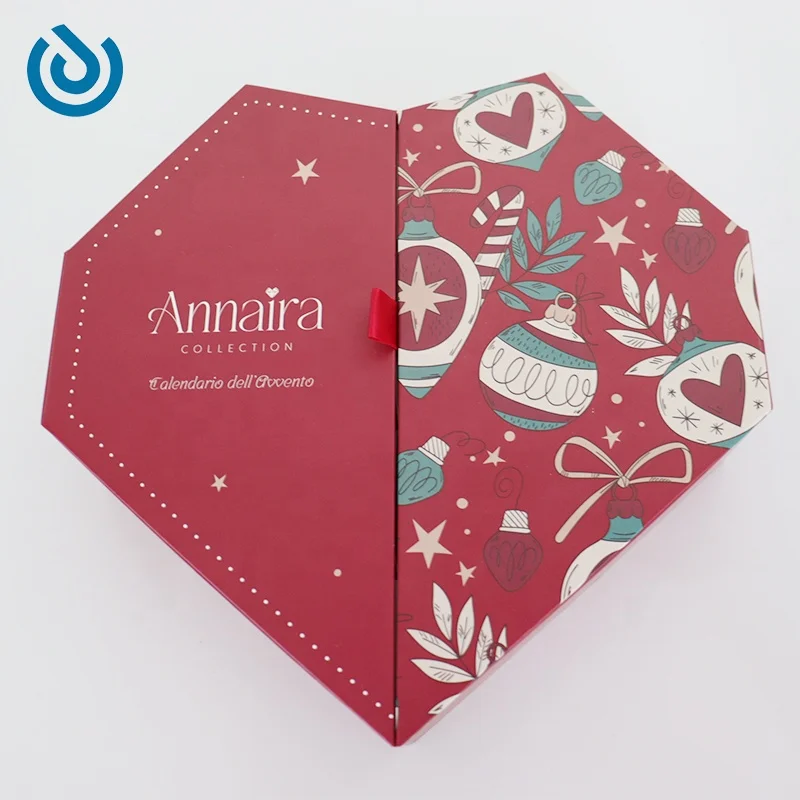 Customized queryHeart Shaped Valentine's Day Blind Box DIY Mystery Paper Christmas Advent Calendar Box Jewelry Packaging Box Wit