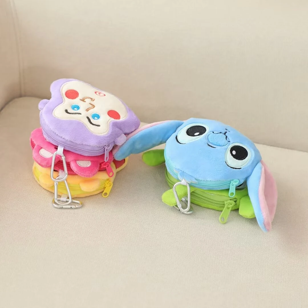 กระเป๋าช้อปปิ้งกระเป๋าใส่หรียญน่ารัก Lotto Stitch หมีพูเป็นมิตรต่อสิ่งแวดล้อมถุงช้อปปิ้งความจุสูง