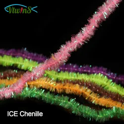 Vtwins Fly Tying Material 4mm Ice Chenille Nymphs Streamer Woolly Bugger Sparkle Fluff Body Wrapping making for Trout Salmon Fly