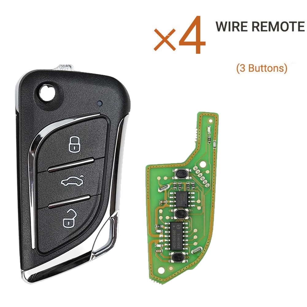 4Pcs/Lot Universal Remote Key Wire Remote Key XKLKS0EN XKLKSOEN for VVDI Key Tool LEI. Style 3 Buttons