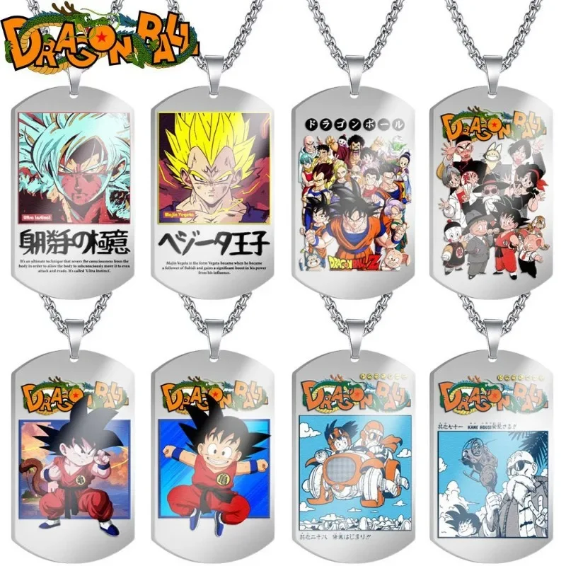 

Anime Dragon Ball Dragon Ba Super Saiyan Sun Wukong Beijita Color Printed Stainless Steel Dog Tag Necklace