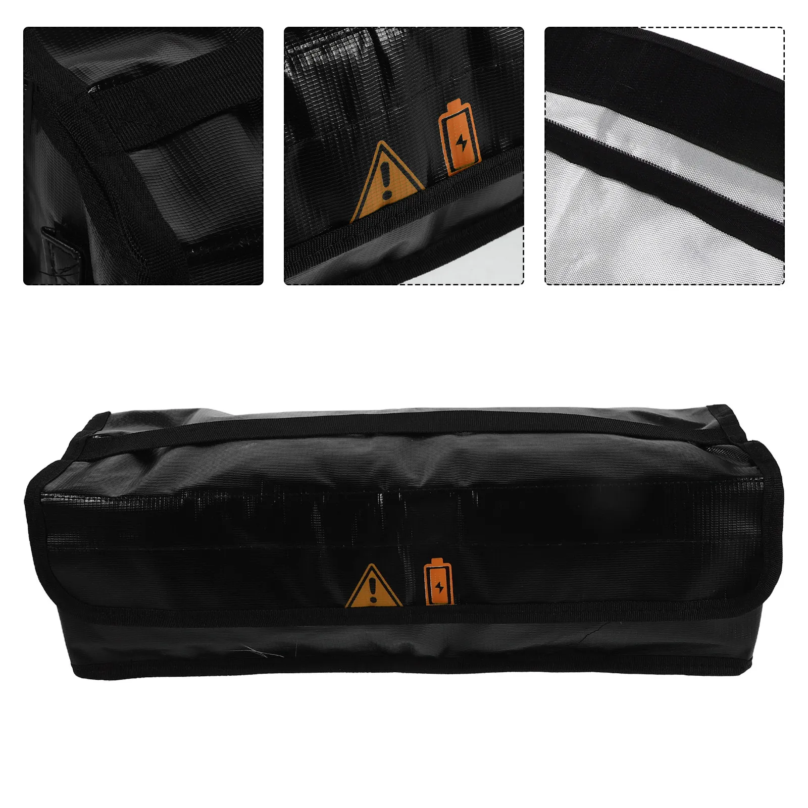 Fireproof Lipo Battery Safety Bag Explosion-Proof Black Pouch Handle Compatible Storage Charging Heat Resistant