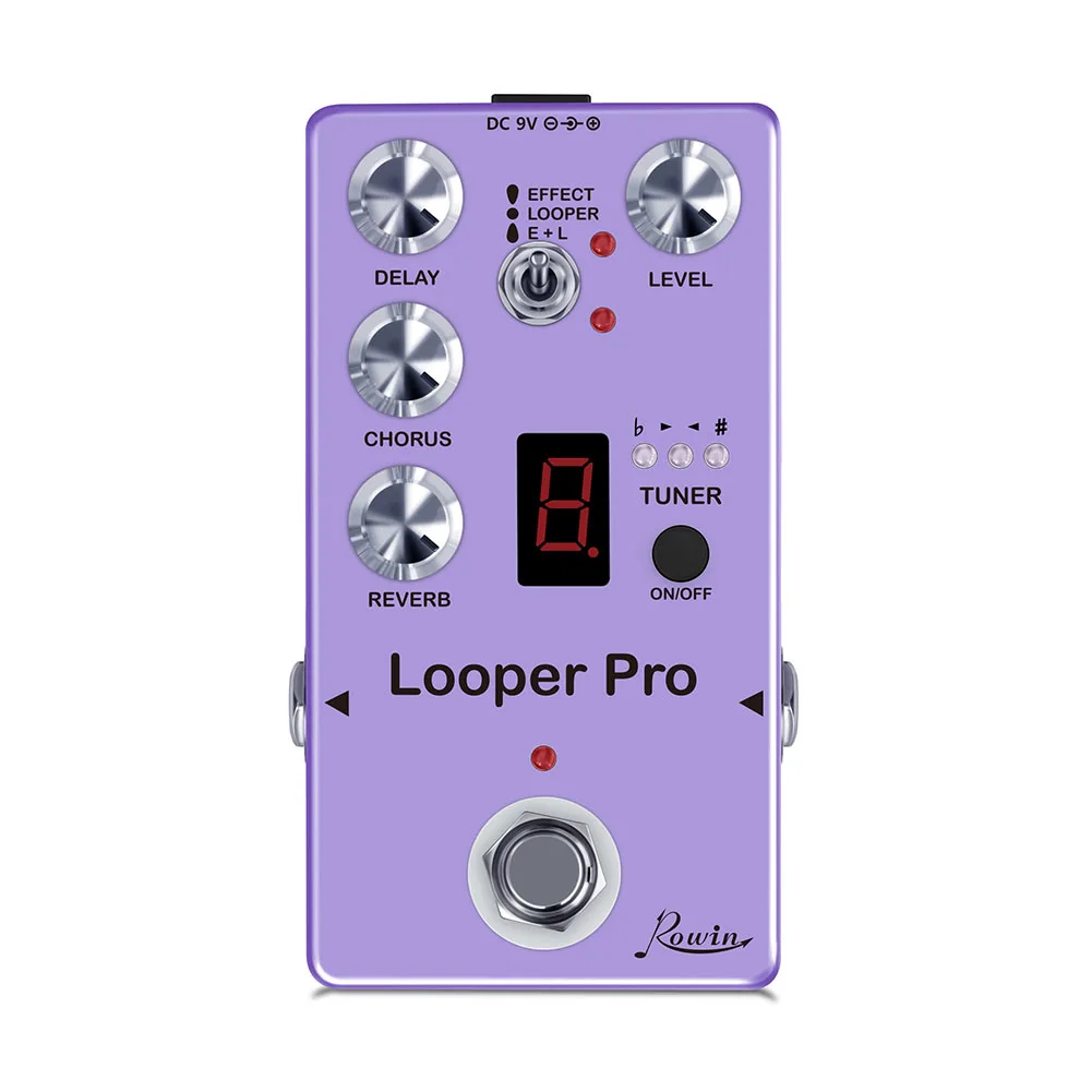 

Педаль ROWIN Looper Pro для гитары 40s, циклическая запись, реверберация, задержка хора и тюнер, удобная и удобная в использовании