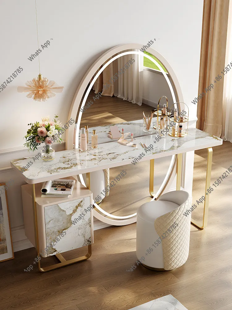 

Light luxury minimalist dresser bedroom high-end large and small apartment high-end rock slab makeup table designer model