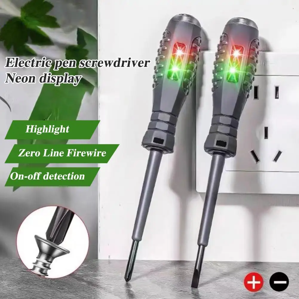 2Pcs Voltage Detector Pen High Torque Magnetic Screwdriver Electricity Detector Non-Slip Grip Voltage Tester Screwdriver Set