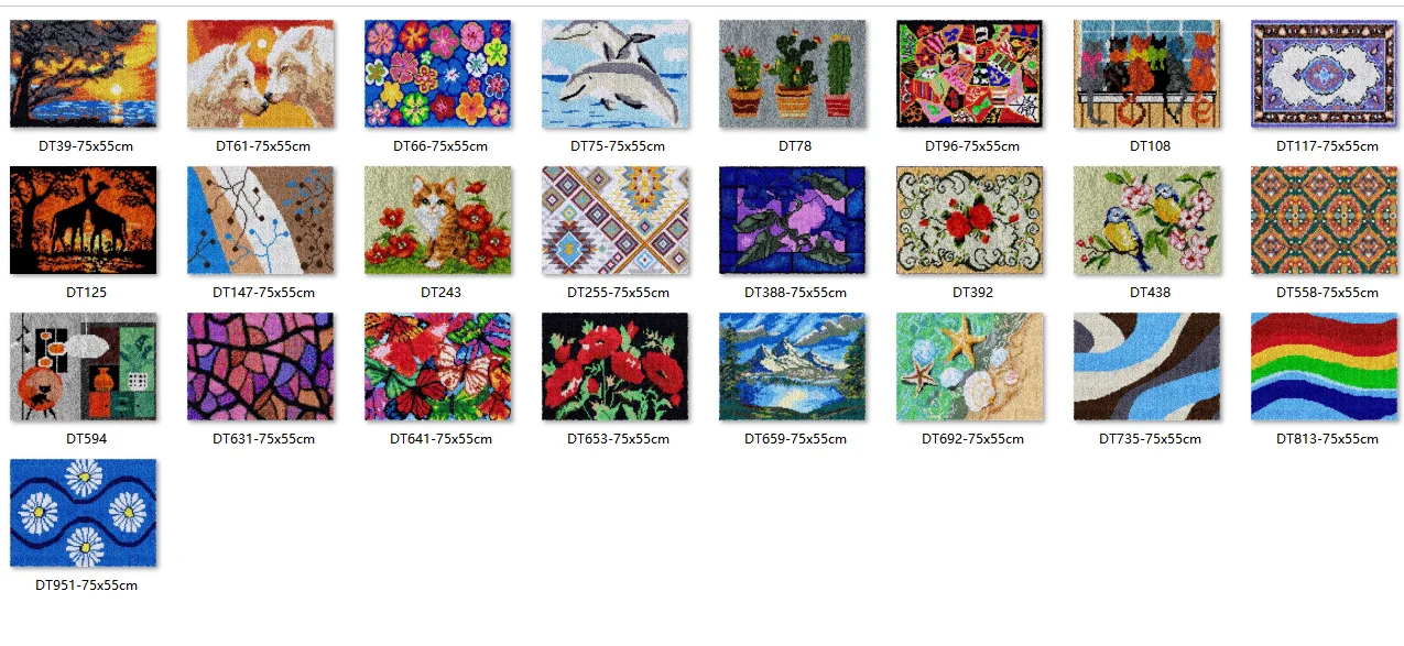 

Two dogs latch hook kit rug canvas 55-75CM handwerken knooppakket diy carpet embroidery handmade accessories rose