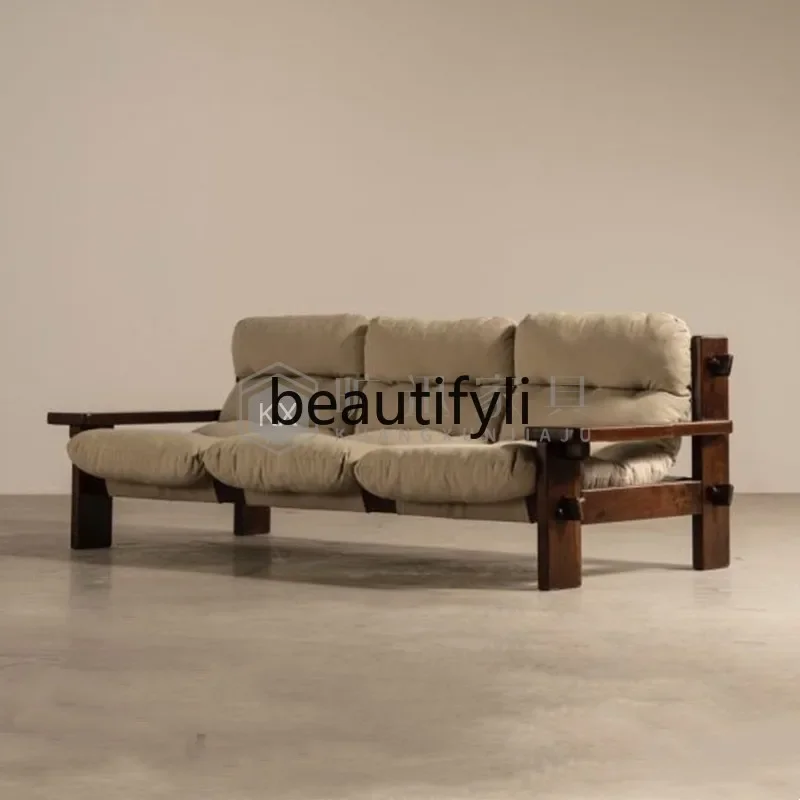 

ssK178 Retro soft decoration creative solid wood decoration tea room club high-end art designer sofa customization