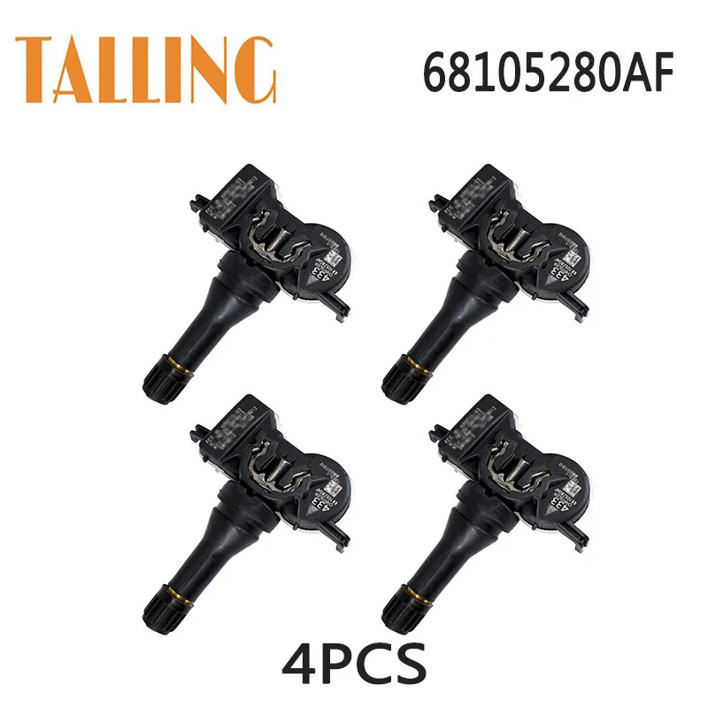 68105280AF 4Pcs TPMS Tire Pressure Sensor 433MHZ for Jeep Renegade Chrysler 200 2015-2017 Dodge Dart 2013-2016 Alfa Romeo