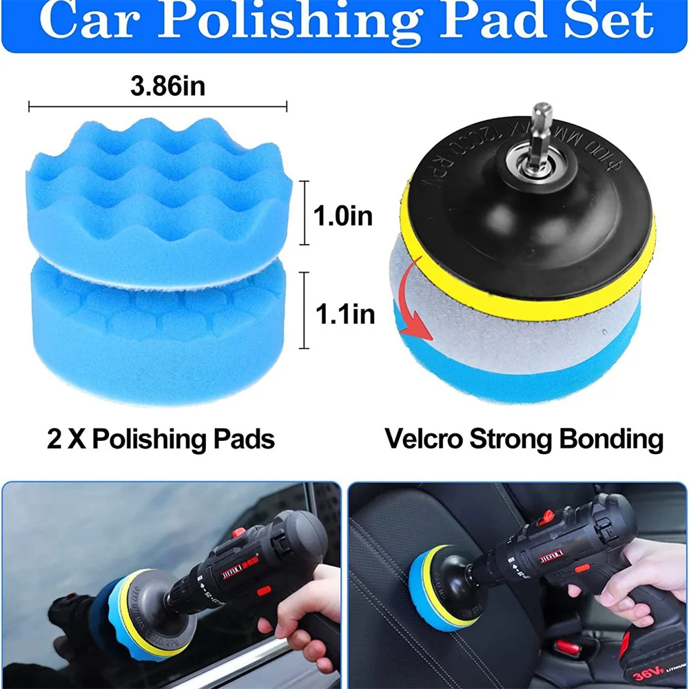 27Pcs Car Wash Cleaning Kit Microfiber Towels Blush Sponge Wash Glove Polish Care Applicator Pads Auto Detailing Washing Tools