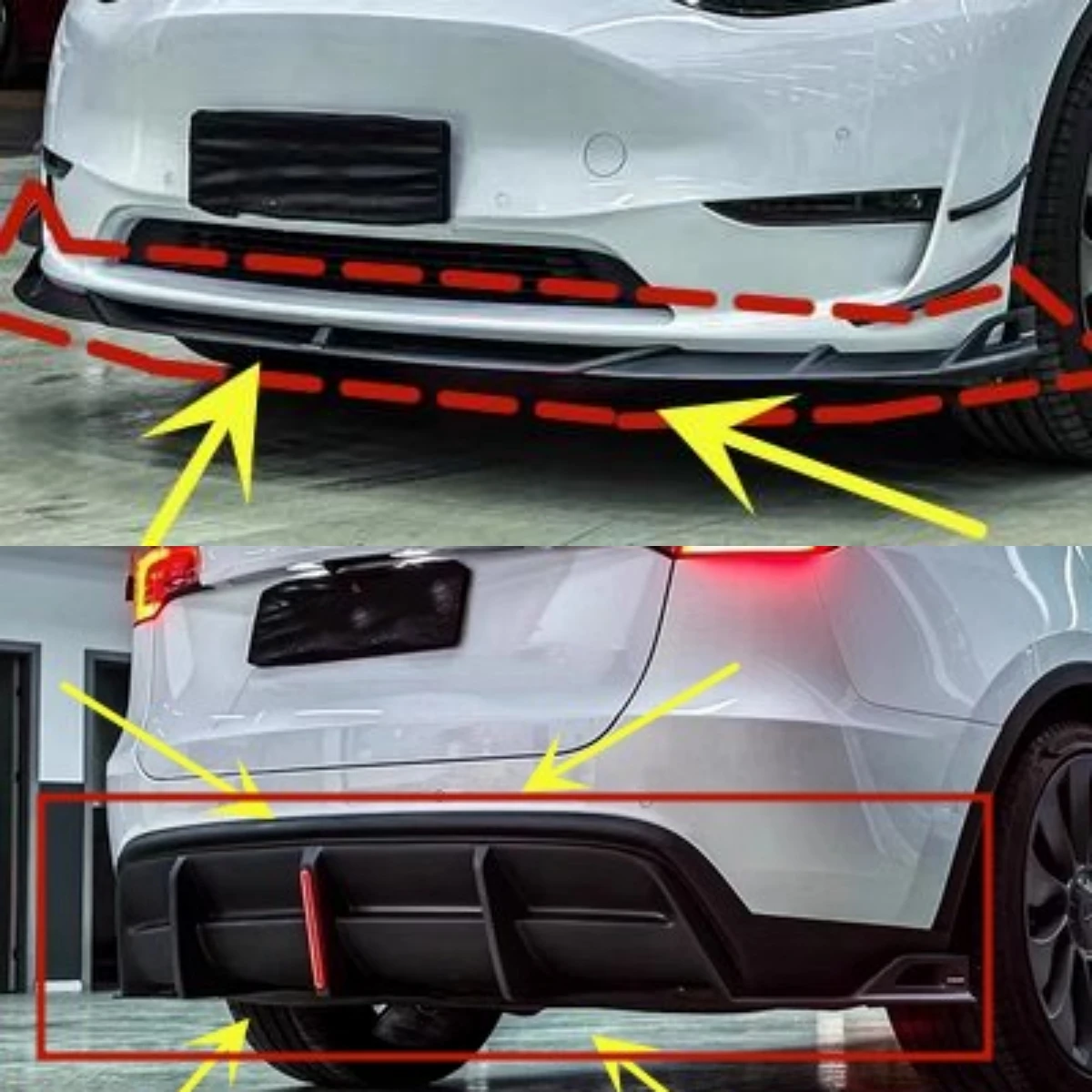 Carbon Fiber Front Rear Lip Shovel Assembly For Tesla Model Y modified New Style Surround Auto Accessories