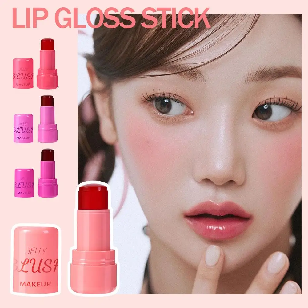 4 Kleuren Jelly Blush Stick Water Jelly Tint Stok Langdurige Wangtint Hydraterende Lip Blush Gezicht Lip & Vlek Gelei Melk Y7t7