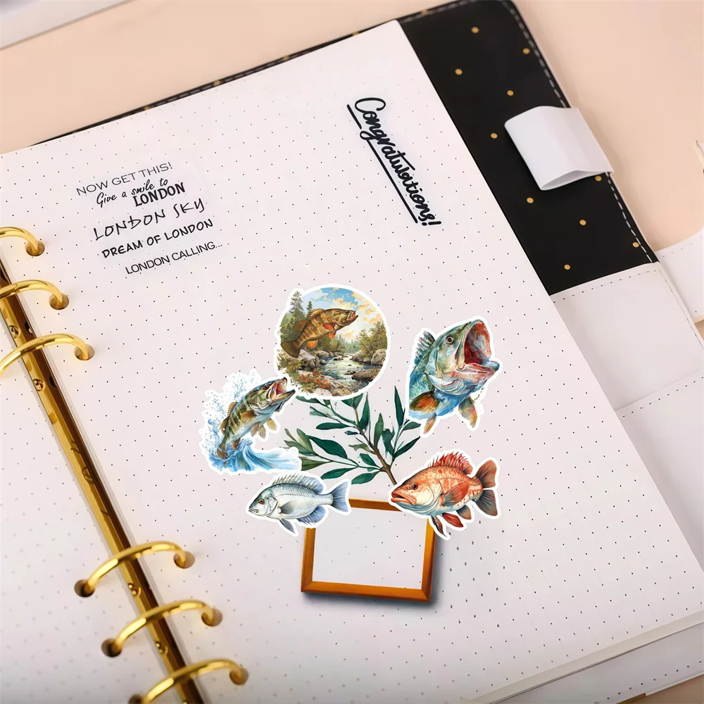 20pcs Cute Self-made Watercolor painting of ocean fishing Scrapbooking Stickers /Decorative Sticker /DIY Craft Photo Albums