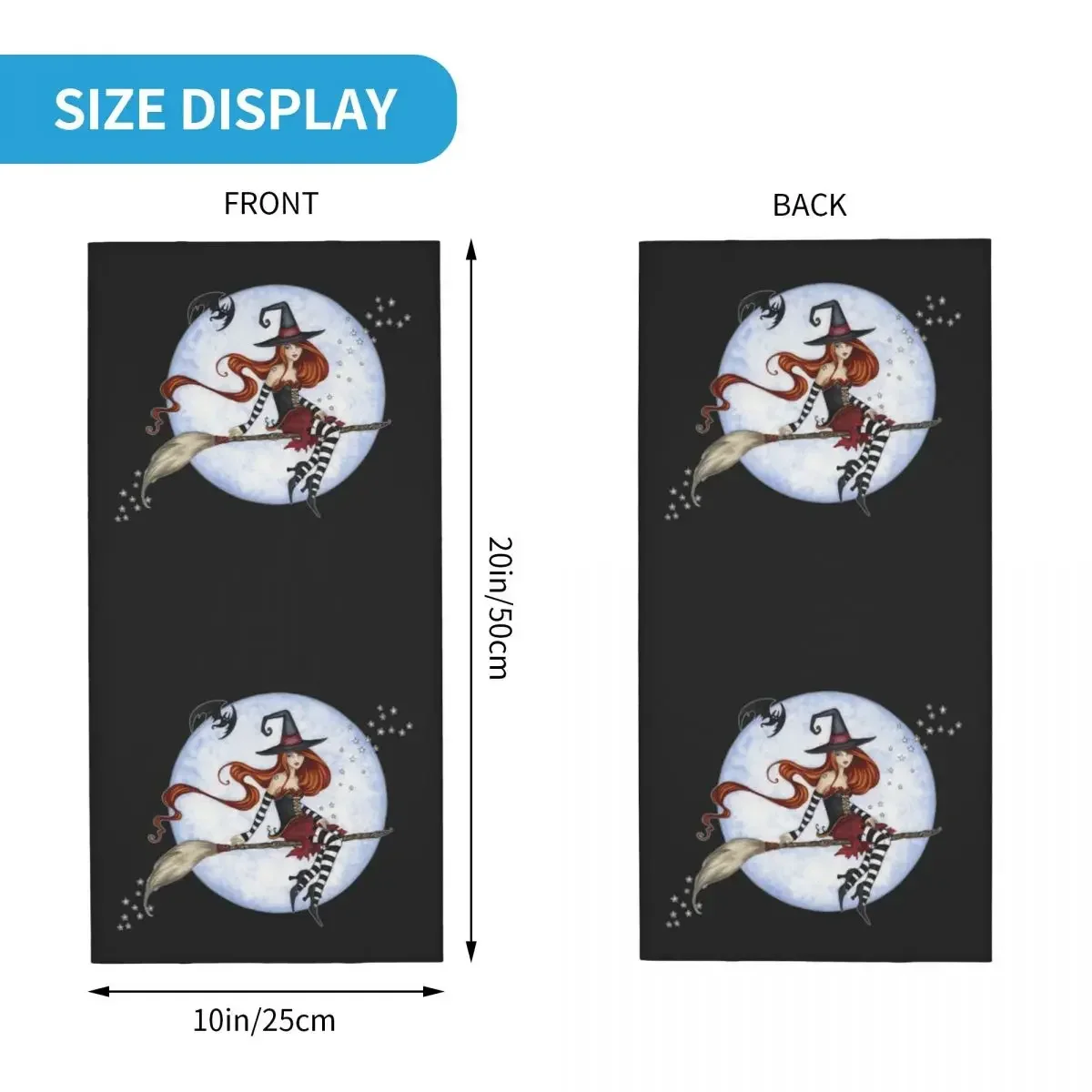 Хэллоуин ведьма лунный свет катание бандана зимний шейный обогреватель мужской ветрозащитный шарф для лица для походов Готический оккультный Гетр повязка на голову