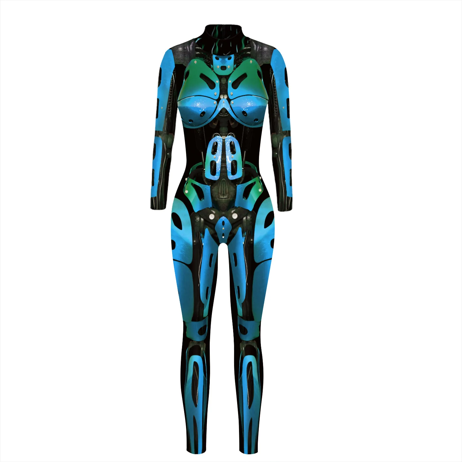 Robot Punk Jumpsuit Catsuit Sexy Vrouwen Cosplay Kostuums Steampunk Zentai Halloween Bodysuit Party Pak