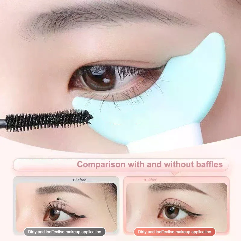 5 stuks eyeliner sjabloon oogmake-up tool mascara siliconen borstel oogmake-up hulp schild applicator multifunctionele wimperstopper