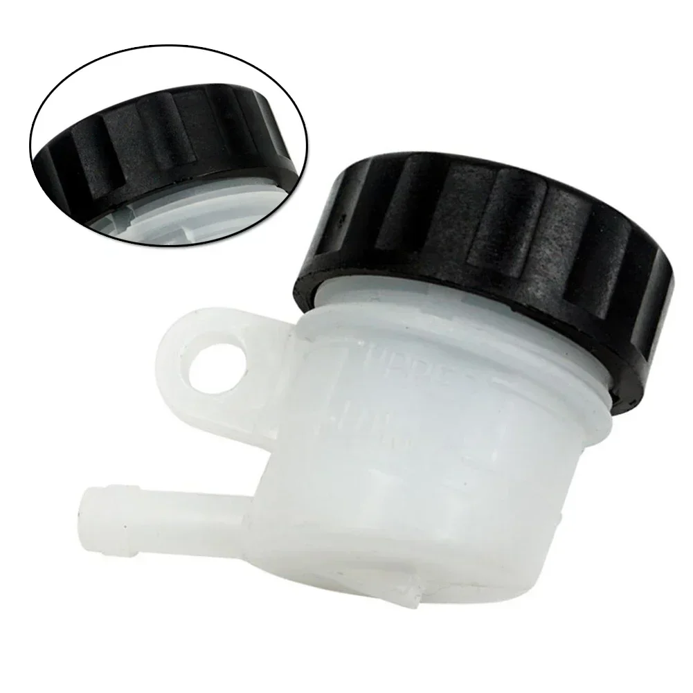 Tanque de aceite, accesorios de depósito de repuesto, cilindro maestro, motocicleta, boca oblicua, freno trasero, plástico ABS