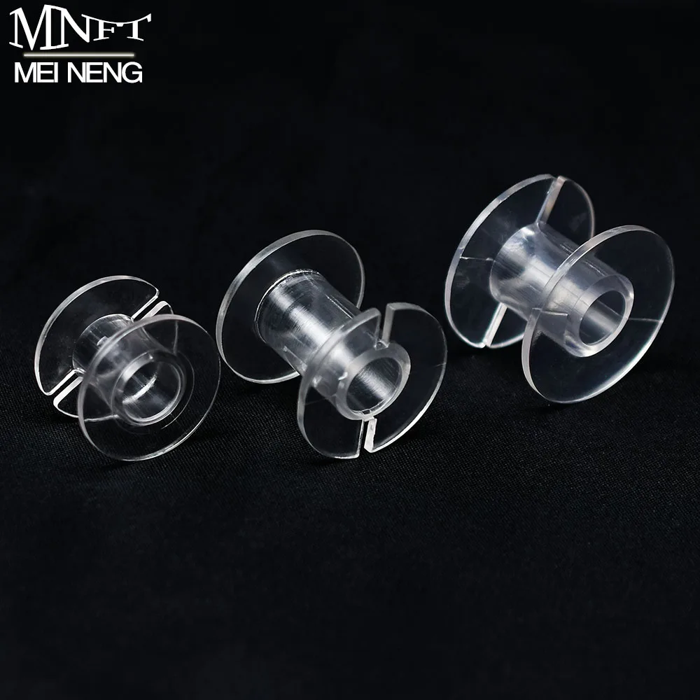 10Pcs Transparent Leere Spulen Nähmaschine Spulen Klar Kunststoff Nähen Spulen Angeln Fliegen Material Verpackung Werkzeuge