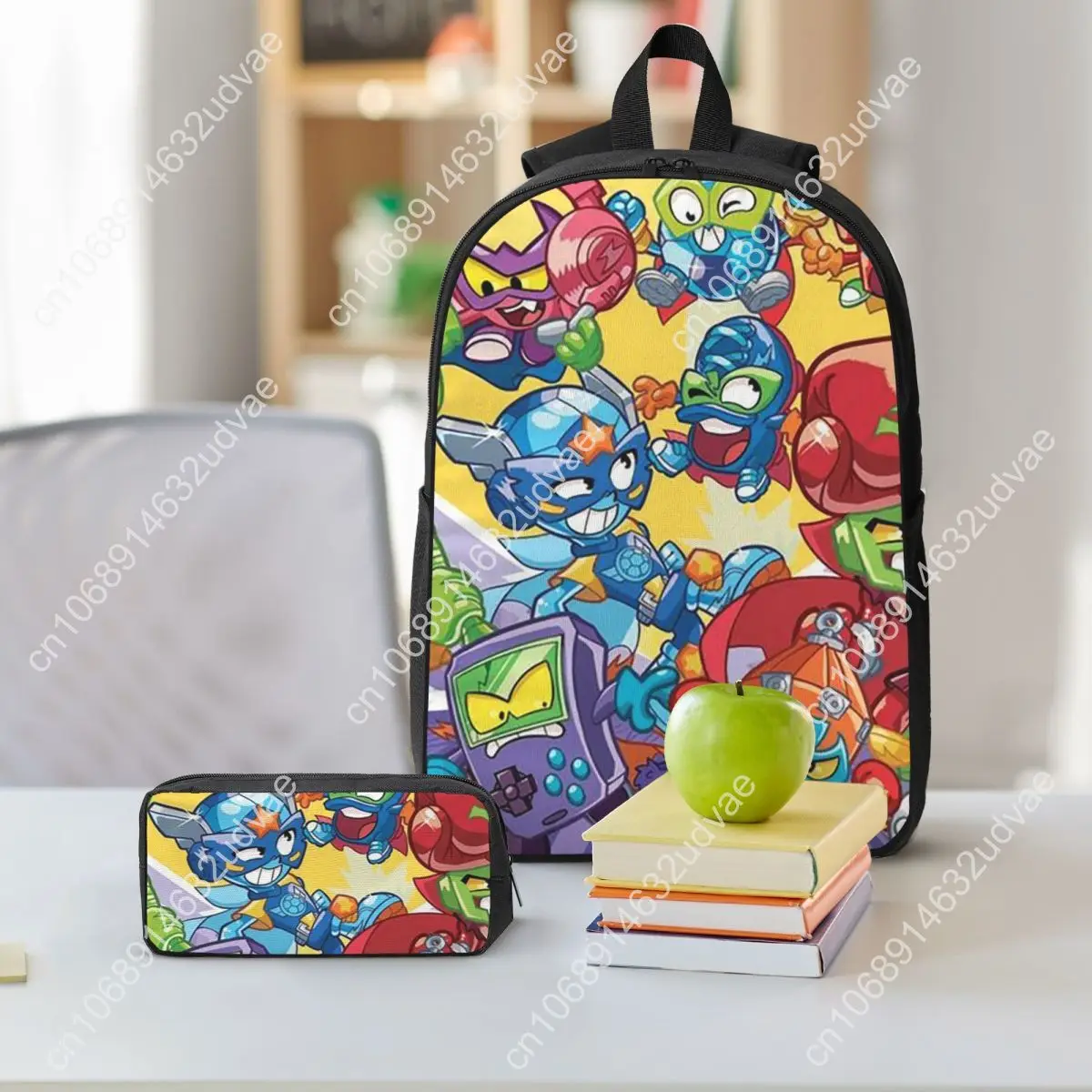 Superthings Backpack Student Boys Girls BookBag School Bag Computer Shoulder Bags 3ps Insulated Lunch Bag Pencil Case