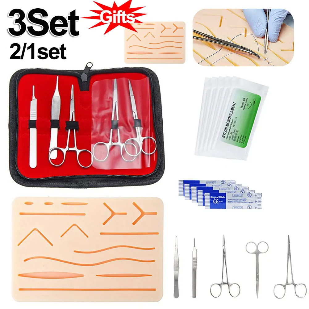 1-3set Skin Suture Kit Medical Students Suture Practice Kit Medical Suture Kit Surgical Traumatic Educational Teaching Equipment