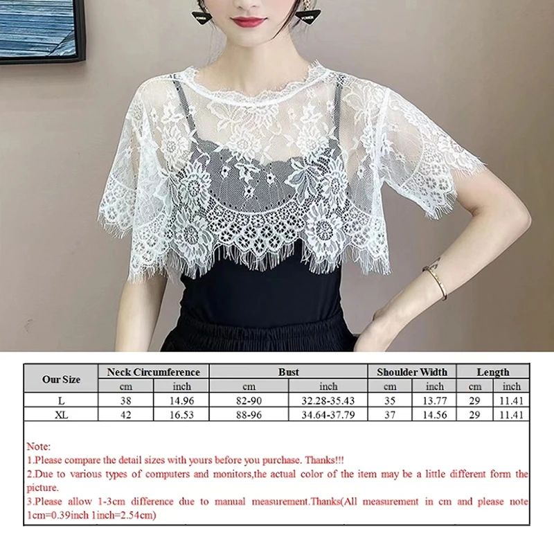 Lace Fake Collar Hollow Lace Neck Collar Embroidery Elastic Mesh Applique Detachable DIY Lace Applique Lady Shirt False Collar