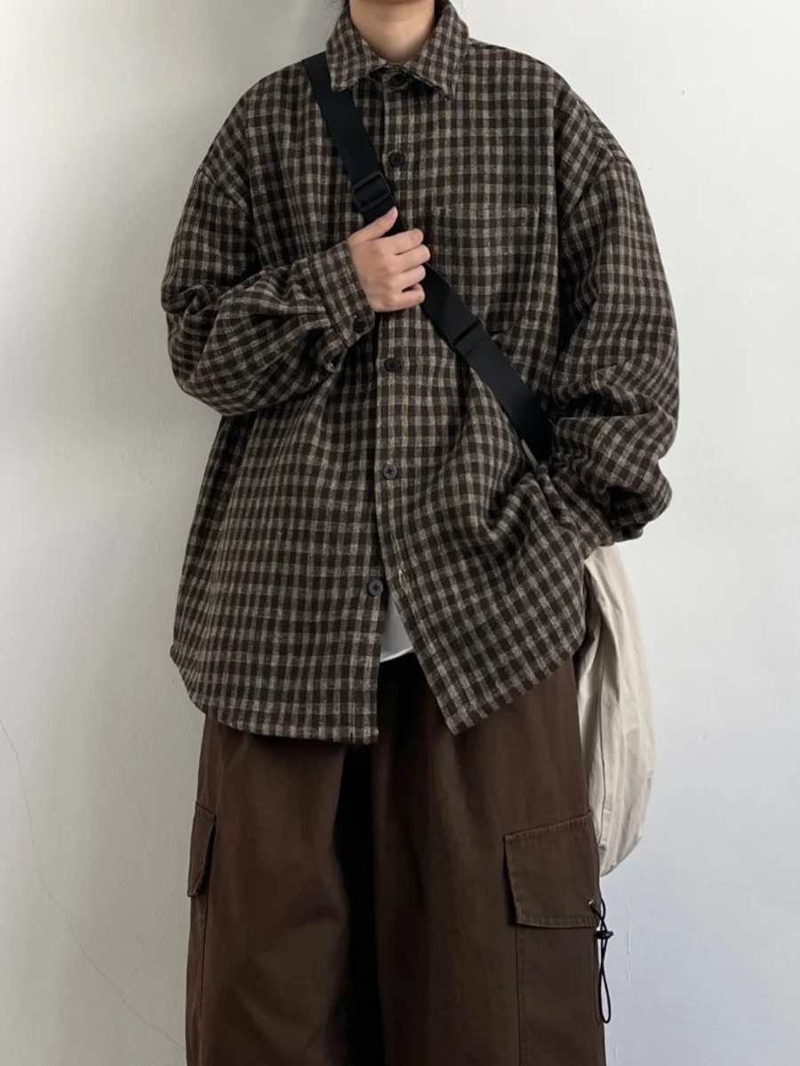 

Мужская теплая шерстяная куртка в японском ретро-стиле, свободного кроя, с длинными рукавами, для весны и осени, повседневная, модная