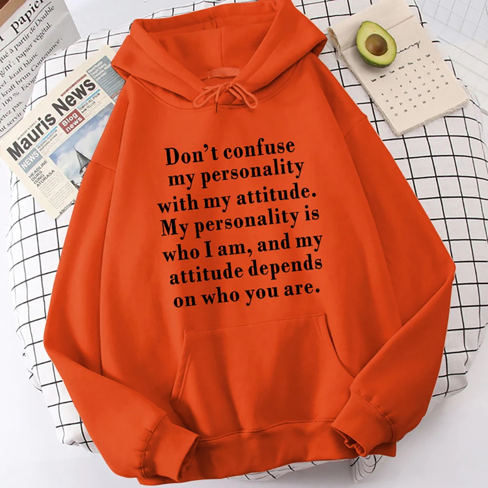 Women'S Fashion Hoodies Don'T Confuse My Personality Letter Printing Sweatshirt Unisex Long Sleeve Casual Tops