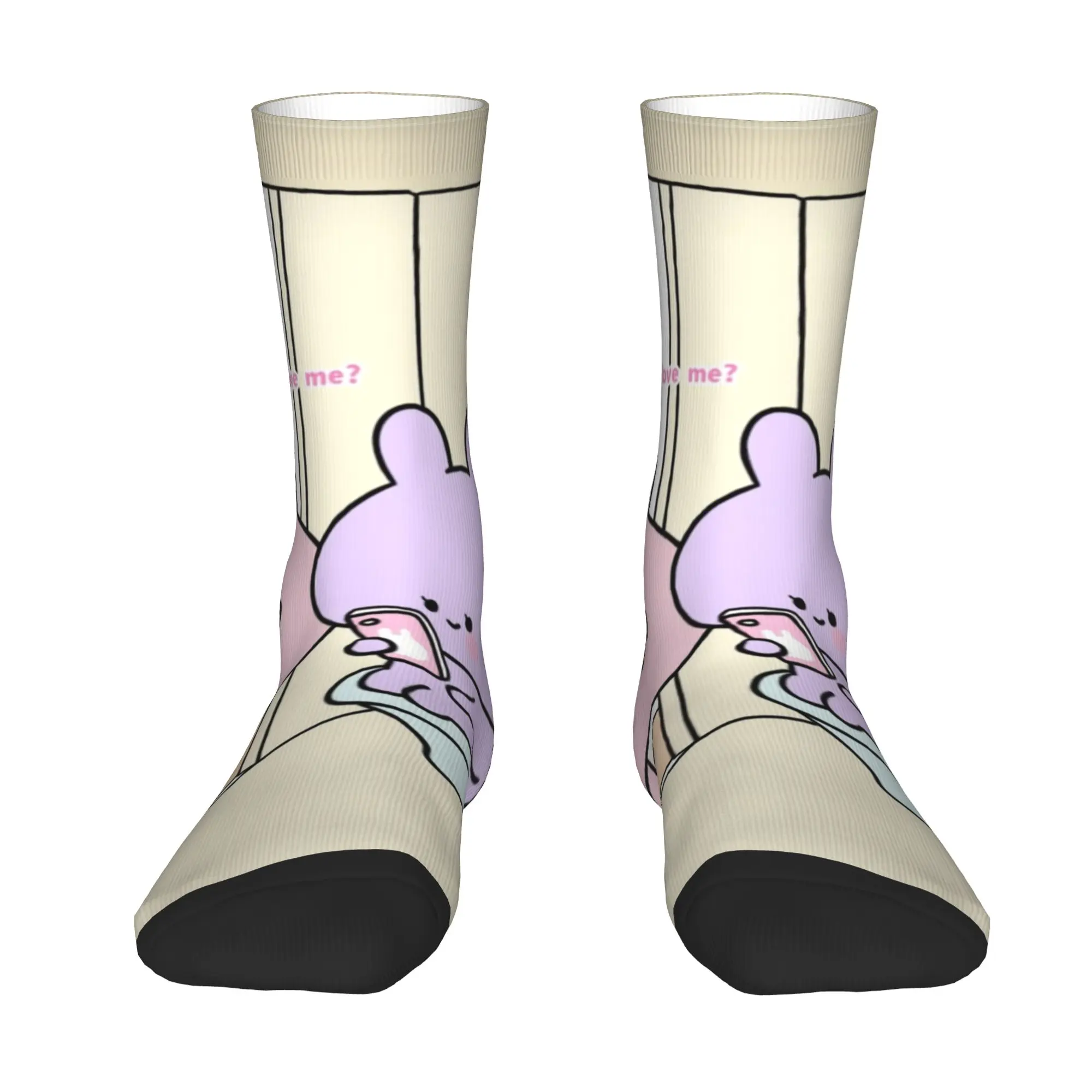 Custom Cartoon A-Asamimichans   Dress Socks Men's Women's Warm Funny Novelty  Crew Socks
