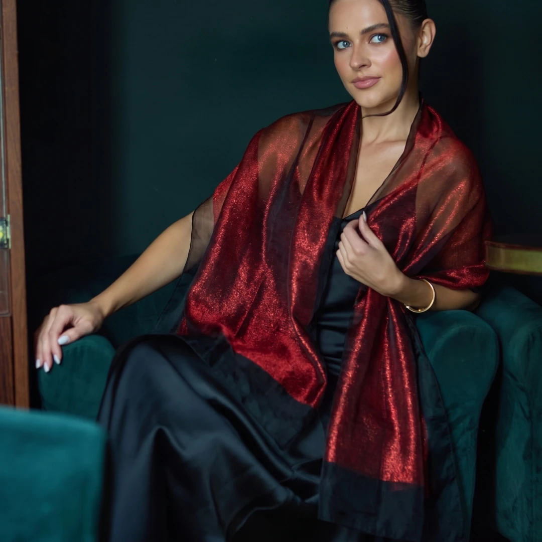 شال حريري نسائي شفاف أنيق للحف - مراجعة Stole Wedding Shawl وسعره