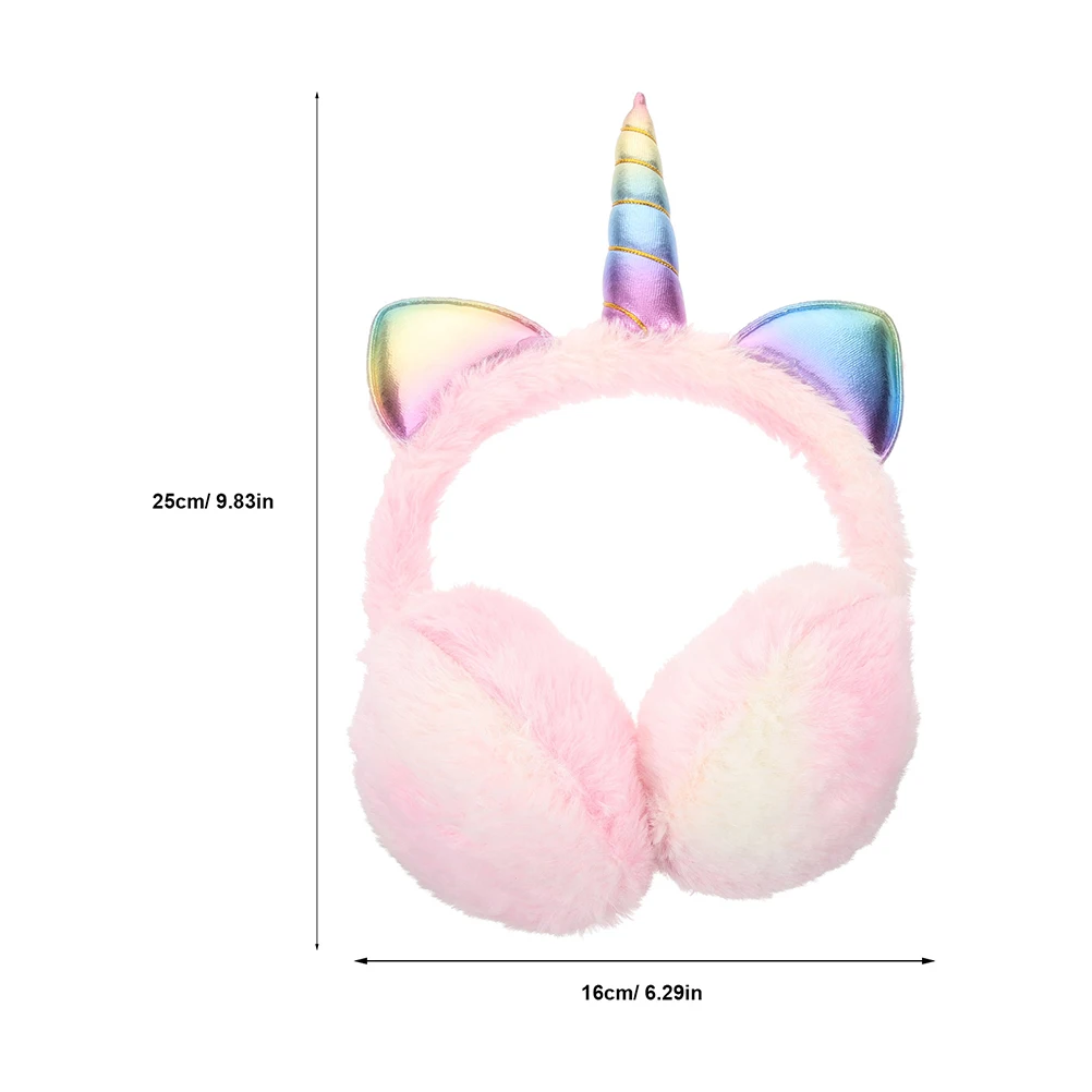 2Pcs Earmuffs Women Kids Girls Cute Unicorn Winter Warm Foldable Windproof Ear Warmer Earmuff For Indoor And Outdoor Pink NEW