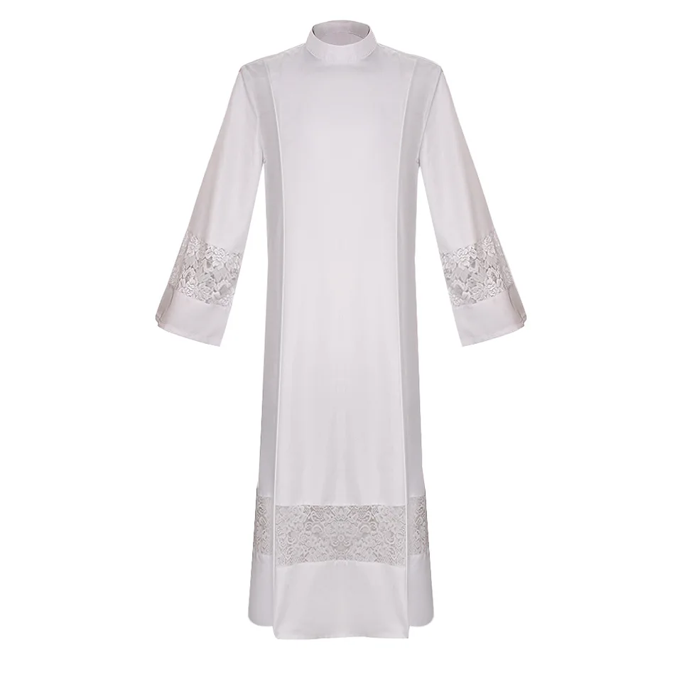 Clergy Robe Priest Costume Lace Surplice Cassock White Long ALB Catholic  Church Pastor Preacher Cleric Costumes - AliExpress 200000532