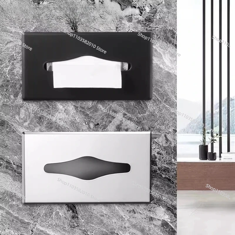 304 Stainless Steel Wall Embedded Toilet Paper Holder, Concealed Tissue Box for Hotel Bathroom, Hand Paper Rack