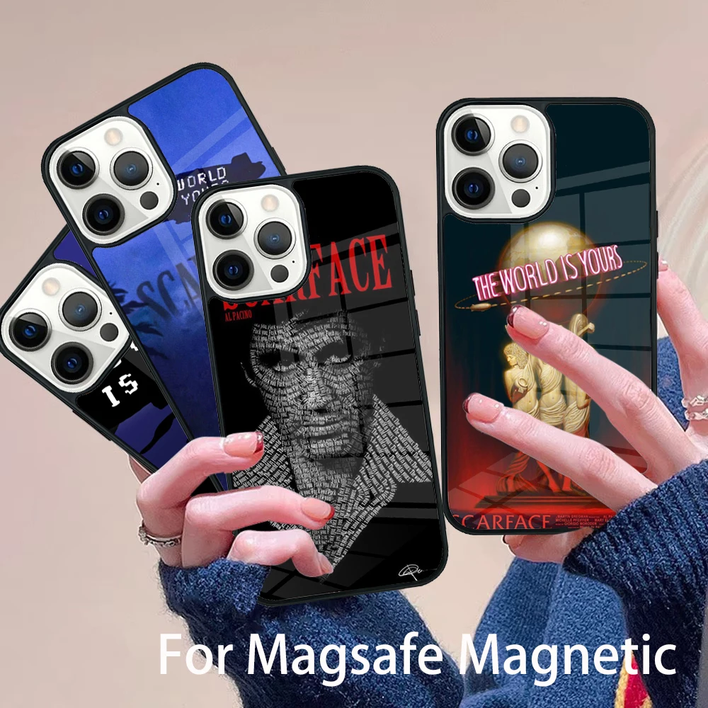 

Scarface The World Is Yours Phone Case Magesafe Magnetic Wireless Charge Cover For IPhone 16 11 12 13 14 15 Pro Max Plus Mini