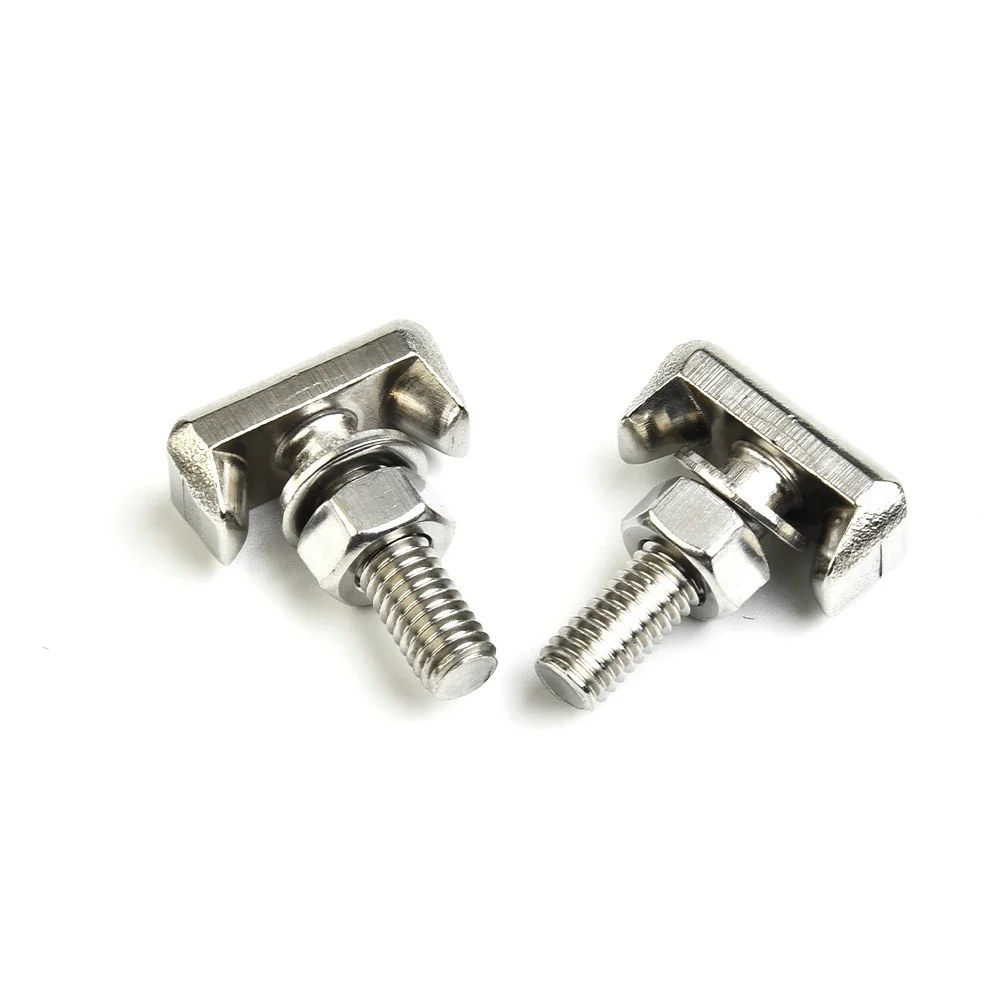 2pcs Car Screw T-Bolt Battery Cable Terminal Sets 19116852 Stainless Steel Nut Washer Auto Replacement Parts Kit