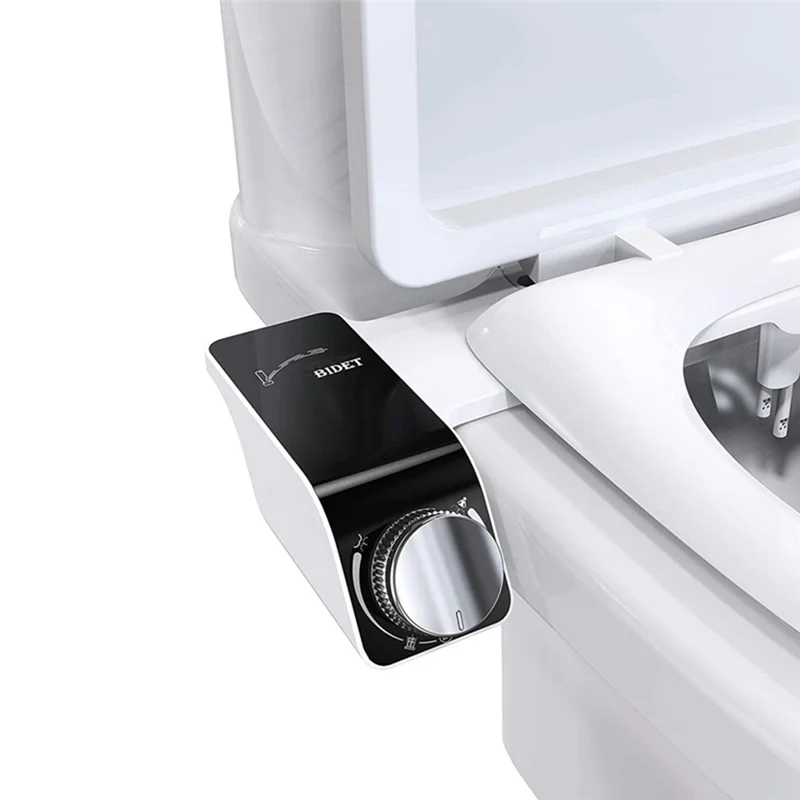 【Consumer-Favorite!】Bidet Attachment Ultra-Slim Toilet Double Nozzle Spiral Adjustable Water Pressure Non-Electric  Sprayer W