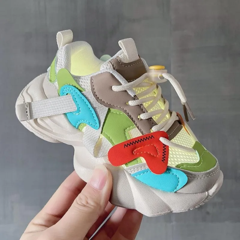 

2026 Spring Autumn New Girl Dad Breathable Mesh Versatile Sports Shoes for Boys' Casual Running Shoes 26-36