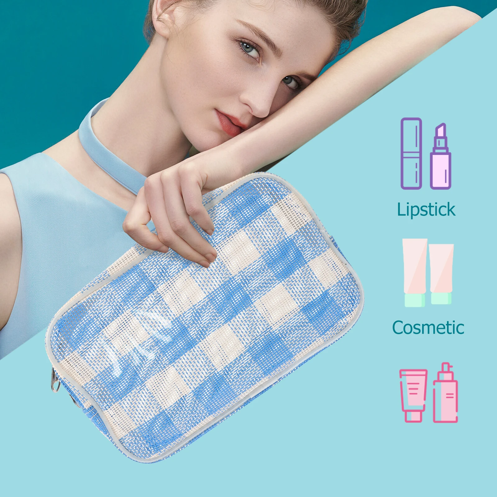 

3pcs Travel Makeup Bag Organizer Vanity Portable Cosmetics Toiletry Container For Women Earphones Chargers Storage Durable