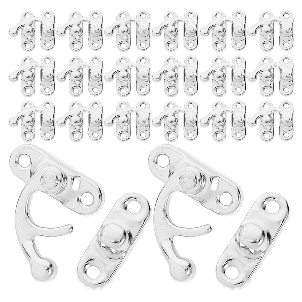 20 قطعة صندوق صغير ريترو المزالج خمر خزانة الزخرفية السنانير DIY بها بنفسك صناديق المجوهرات الخشبية قفل المشبك قفل غلق بمشبك